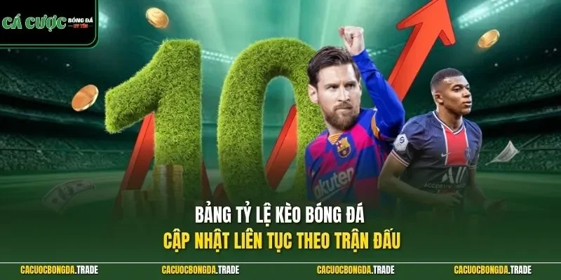 Bảng tỷ lệ kèo bóng đá cập nhật liên tục theo trận đấu